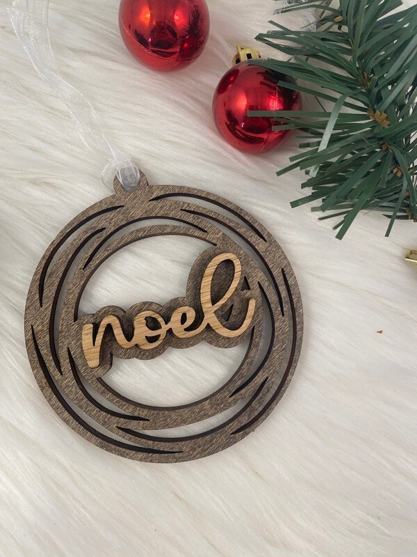 3D Wooden Noel Circle Ornament