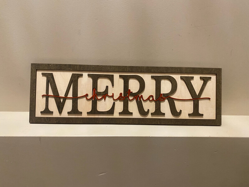 Long Merry Christmas Sign