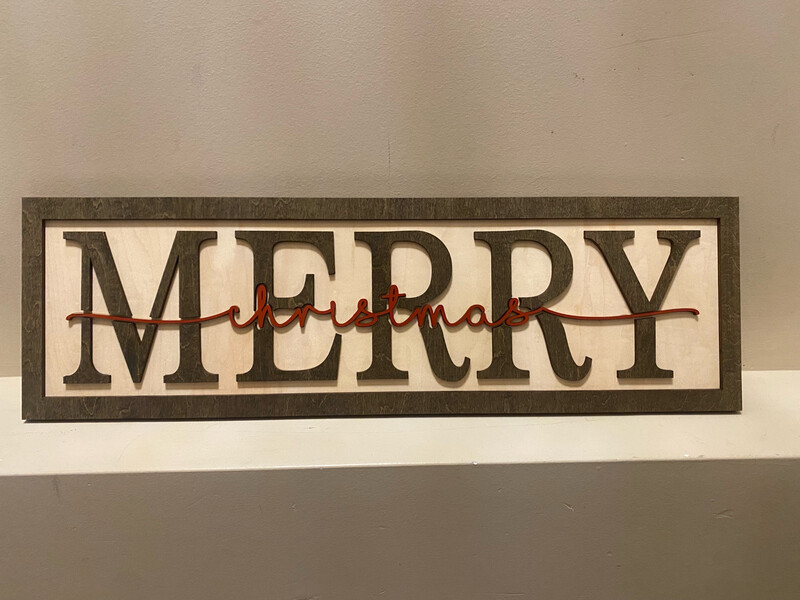 Long Merry Christmas Sign
