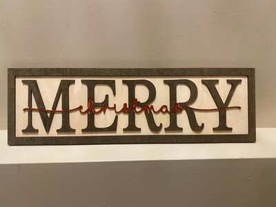 Long Merry Christmas Sign