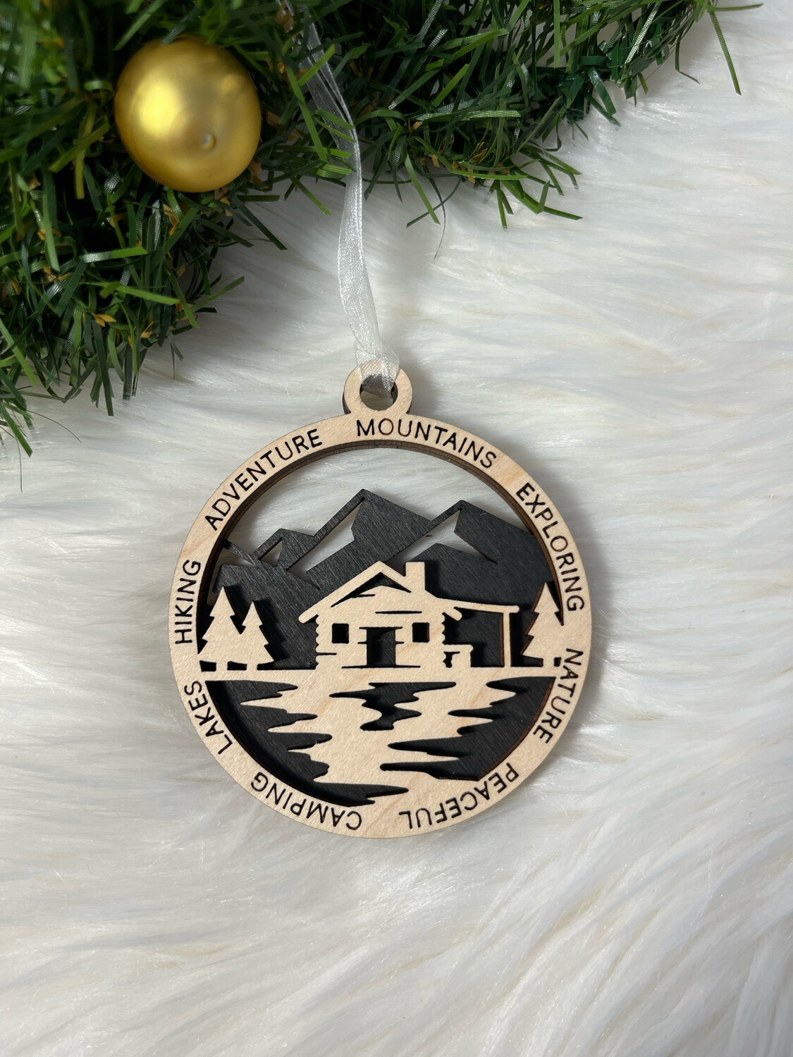 Cottage In The Woods 3D Wooden Circle Ornament