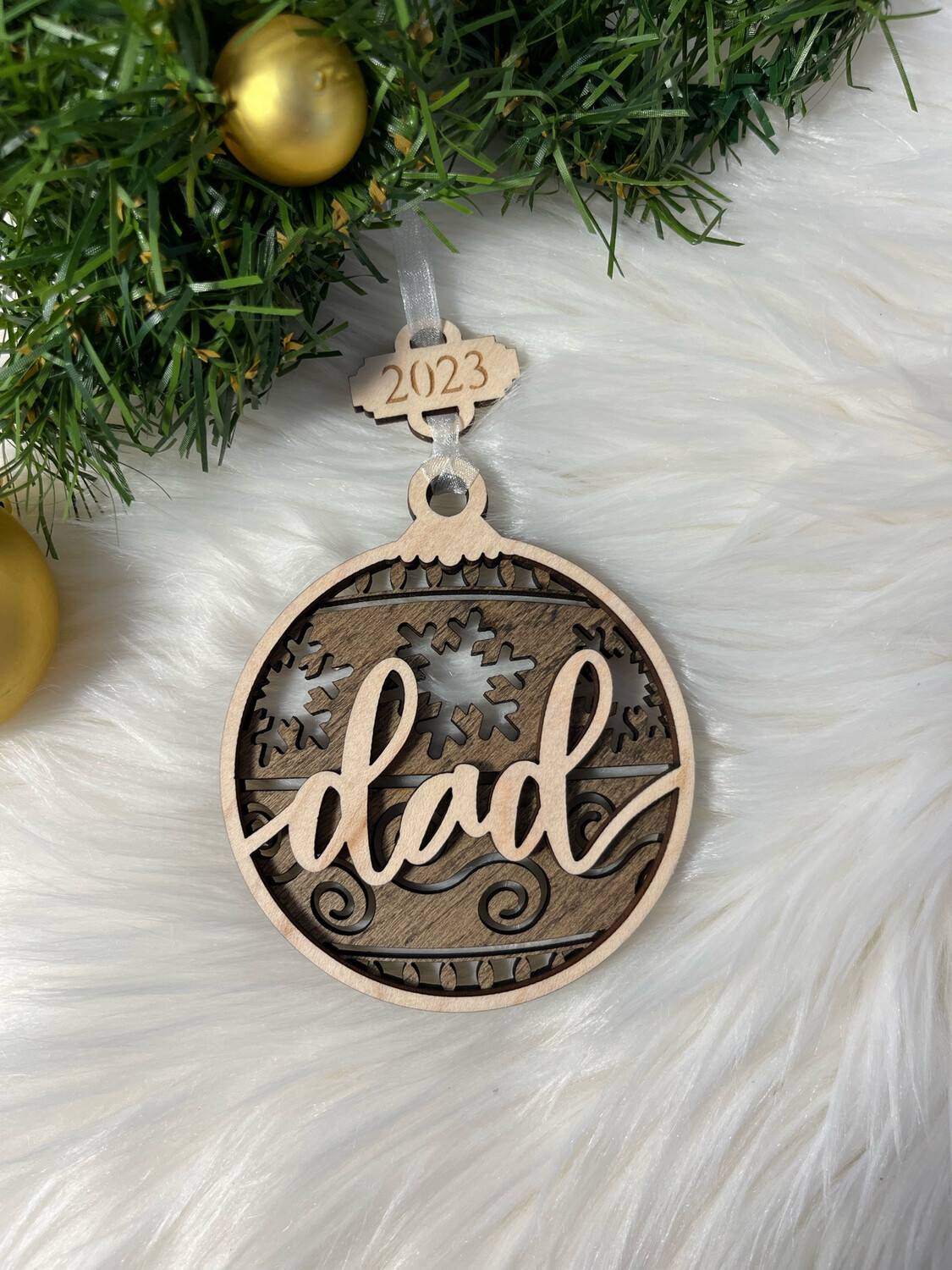 Mommy 3D Wooden Circle Ornament
