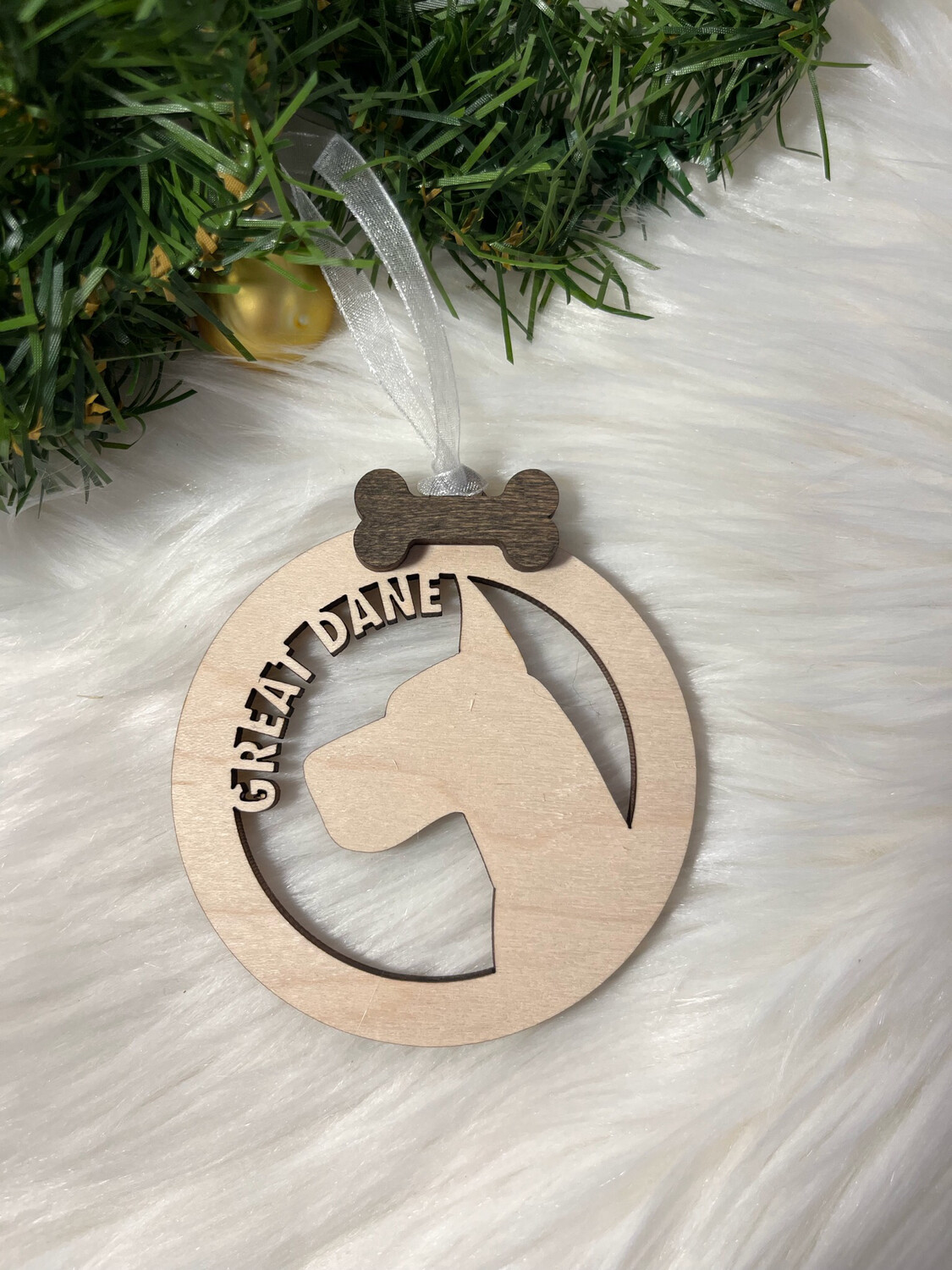 Great Dane Dog Wooden Ornament