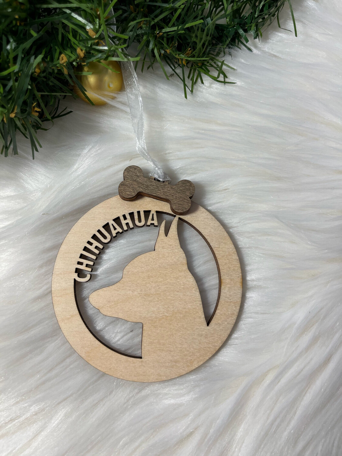 Chihuahua Dog Wooden Ornament