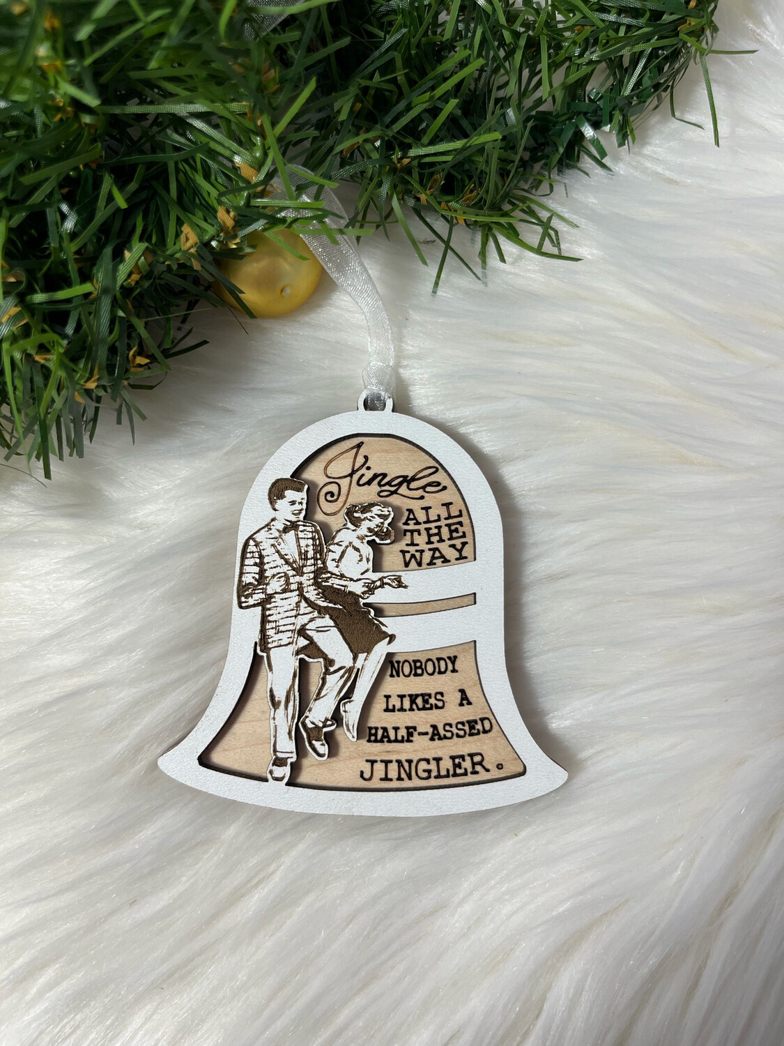 Retro Jingle All The Way 3D Wooden  Ornament