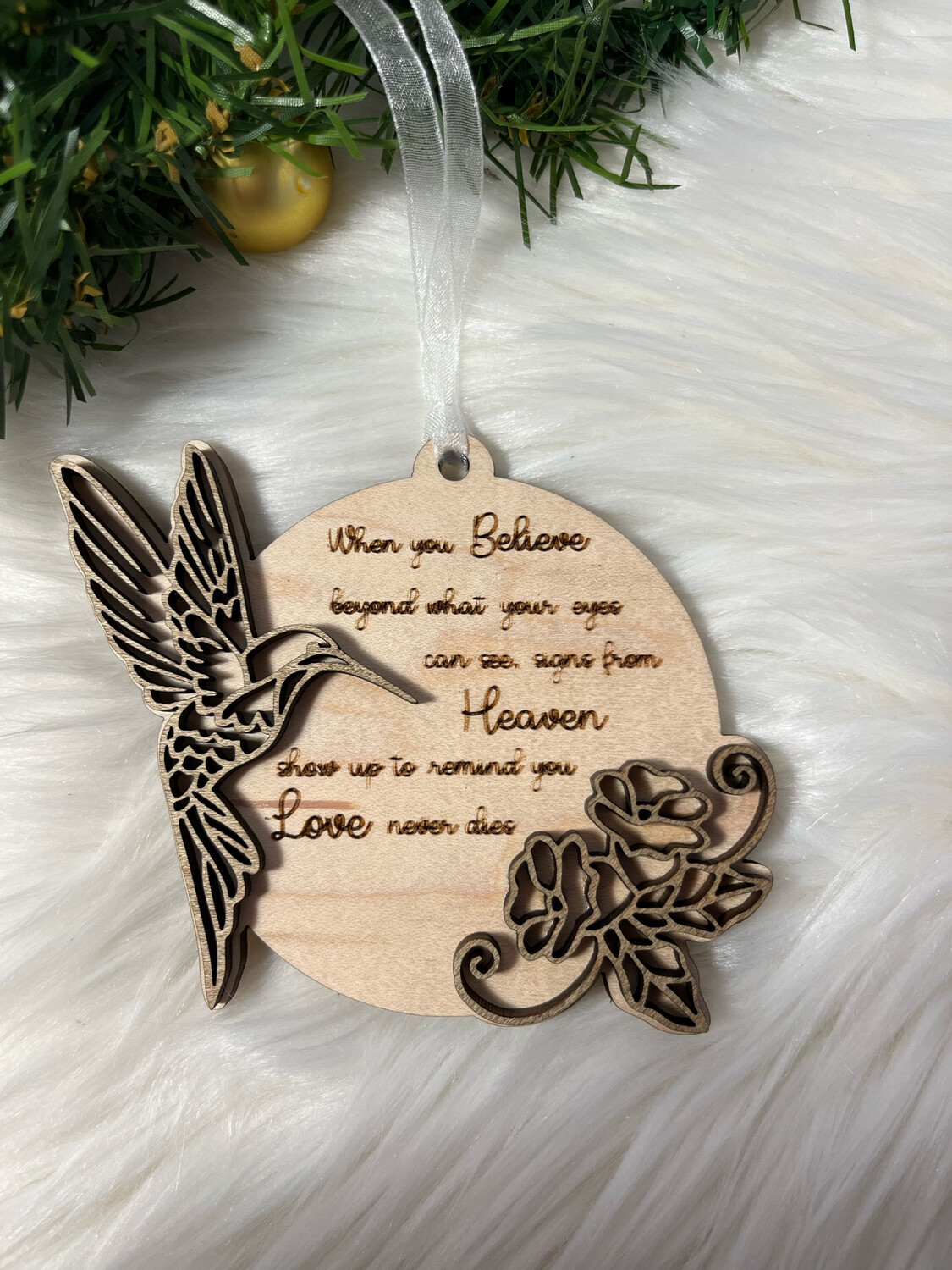 When You Believe Beyond 3D Wooden Circle Ornament