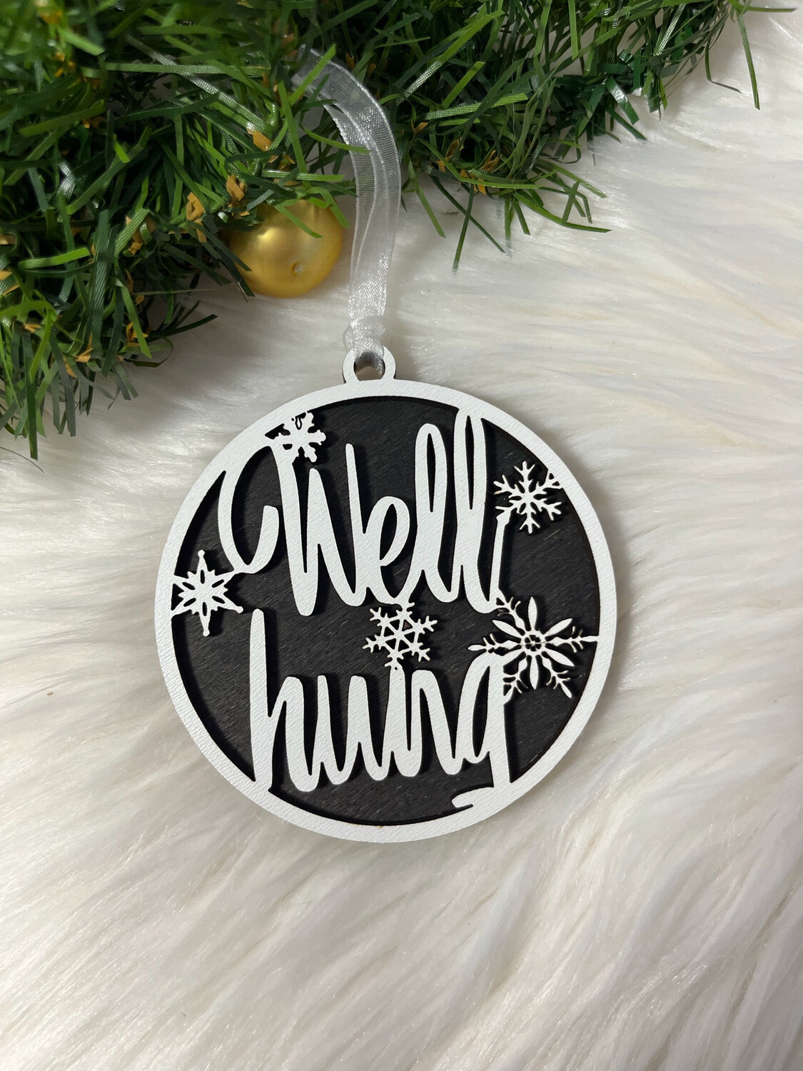 Well Hung 3D Wooden Circle Ornament