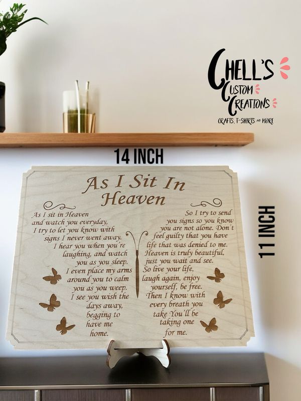 As I Sit In Heaven Memorial Plaque