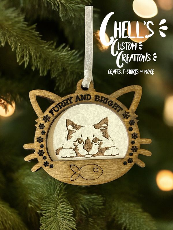 Birman Wooden 3D Cat Ornament