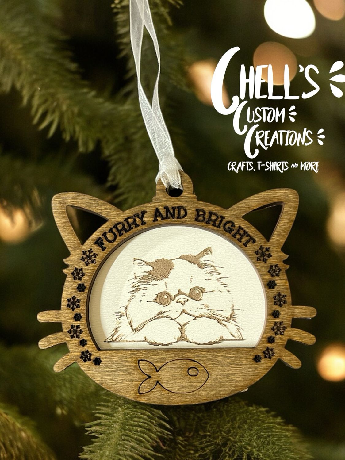 British Longhair Wooden 3D Cat Ornament