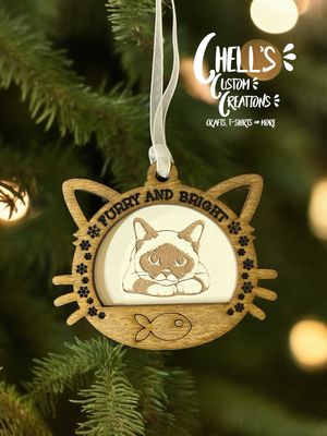 Burmese Wooden 3D Cat Ornament