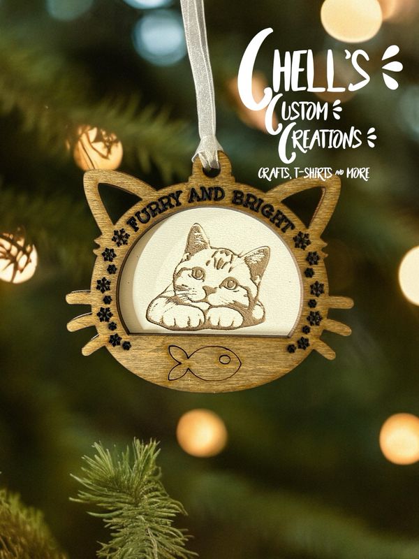 American Short Hair Wooden 3D Cat Ornament