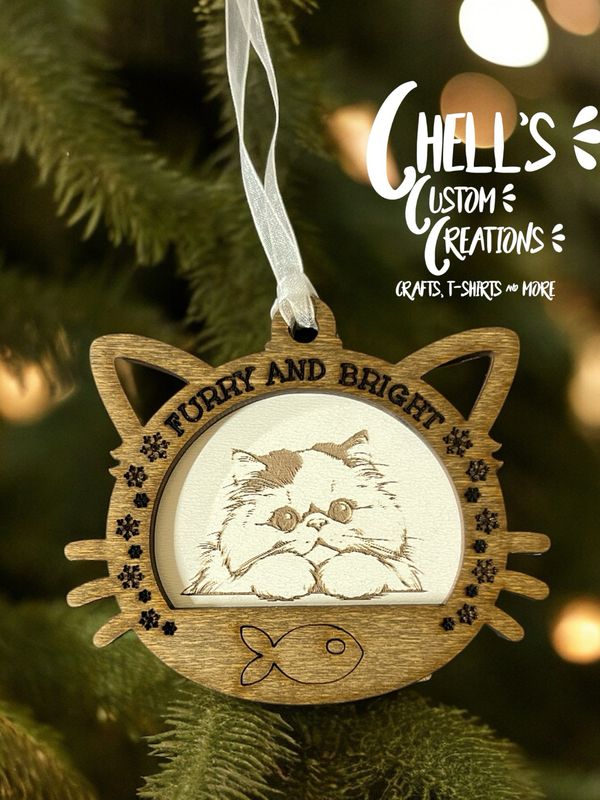 Persian Wooden 3D Cat Ornament