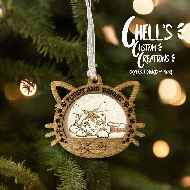 Maine Coon Wooden 3D Cat Ornament