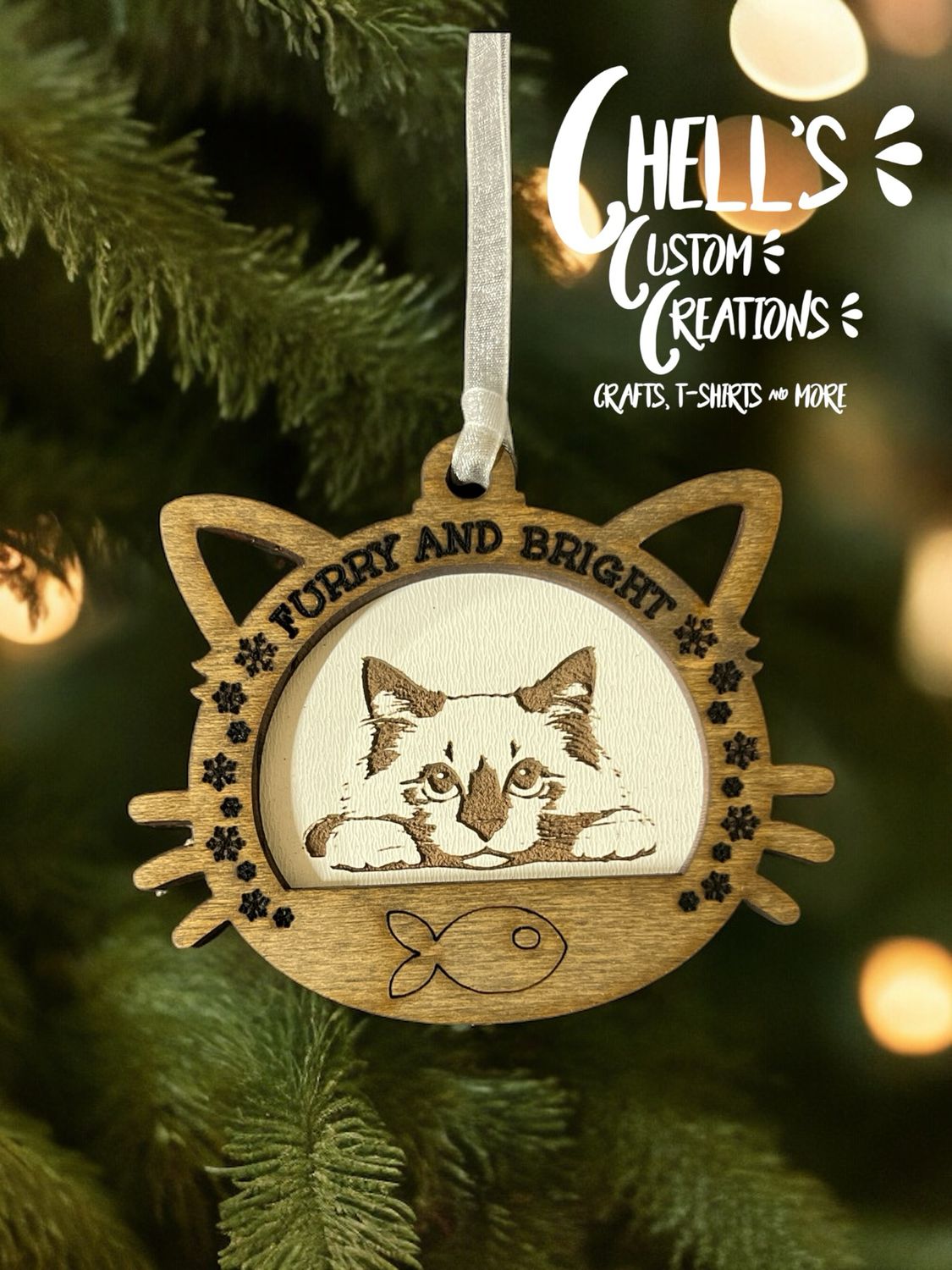 Munchkin Wooden 3D Cat Ornament