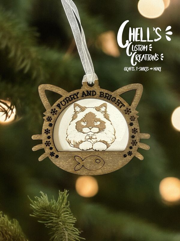 Ragdoll Wooden 3D Cat Ornament