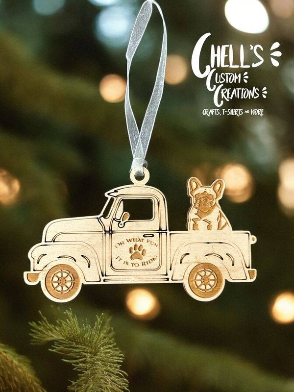 French Bull Wooden Farm Truck Ornament