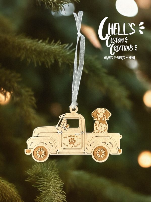 Dalmatian Wooden Farm Truck Ornament