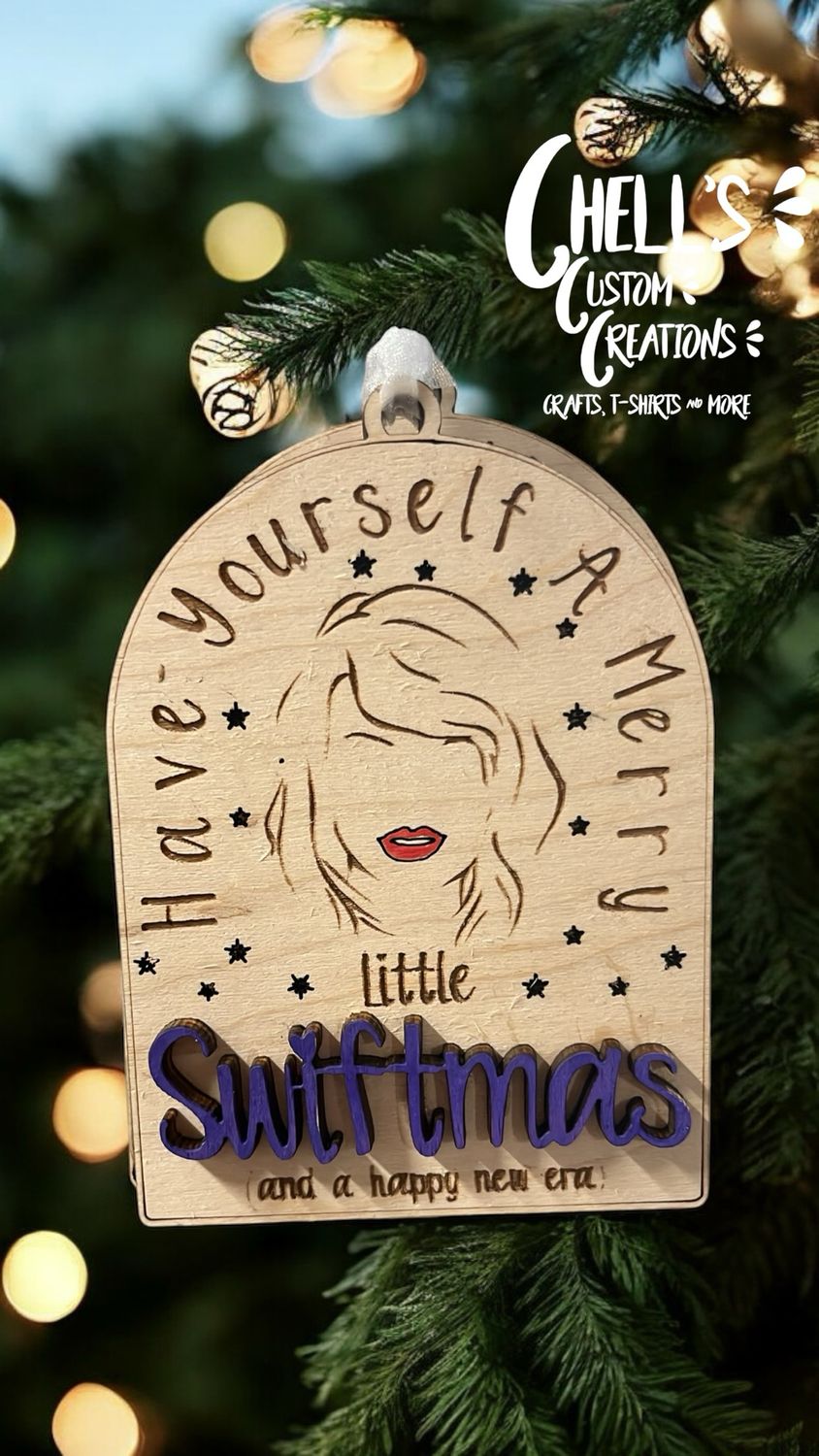 Merry Swiftmas 3D Wooden Ornament