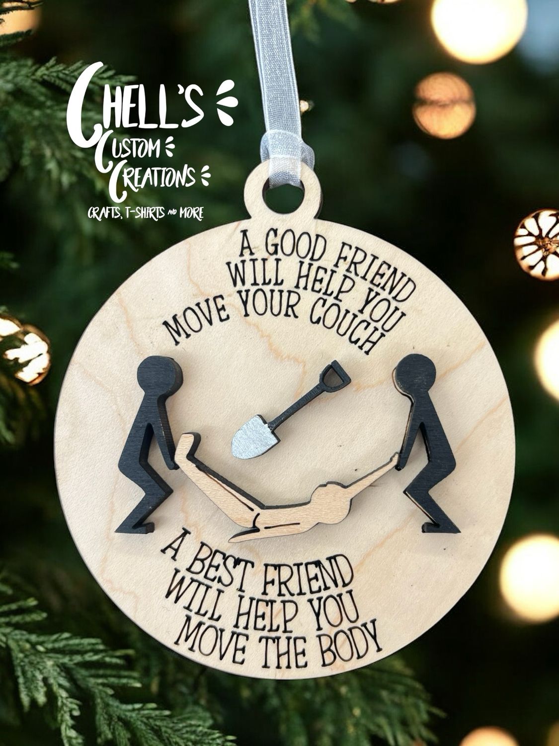 A Good Friend 3D Wooden Circle Ornament