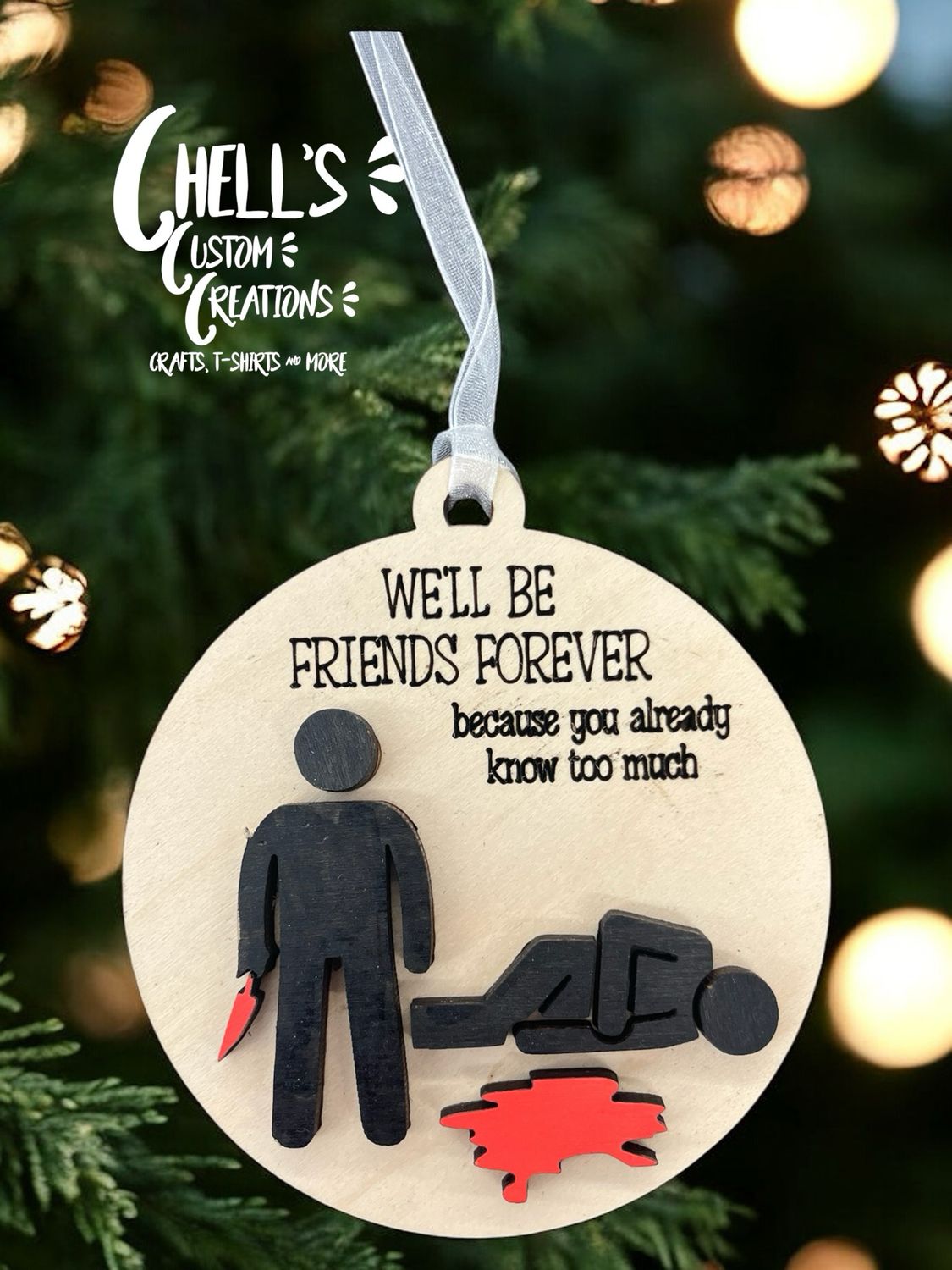 We Will Be Friends Forever 3D Wooden Circle Ornament