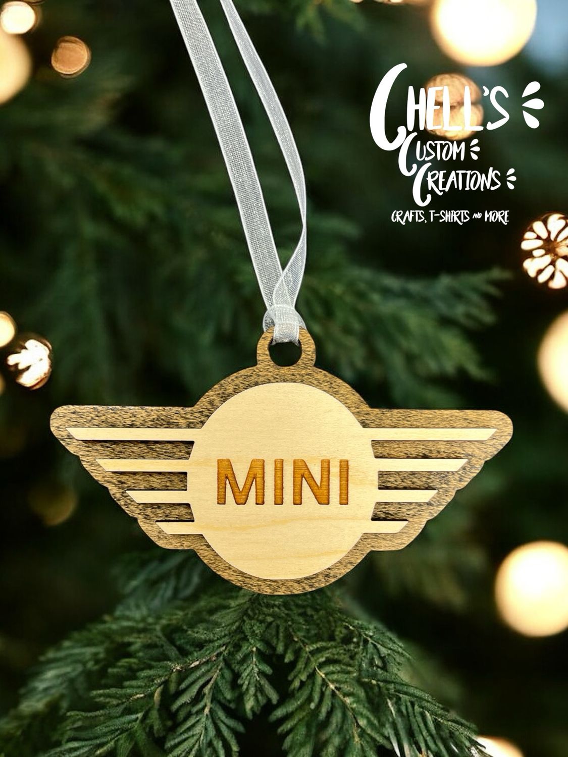 Mini Copper 3D Wooden Ornament