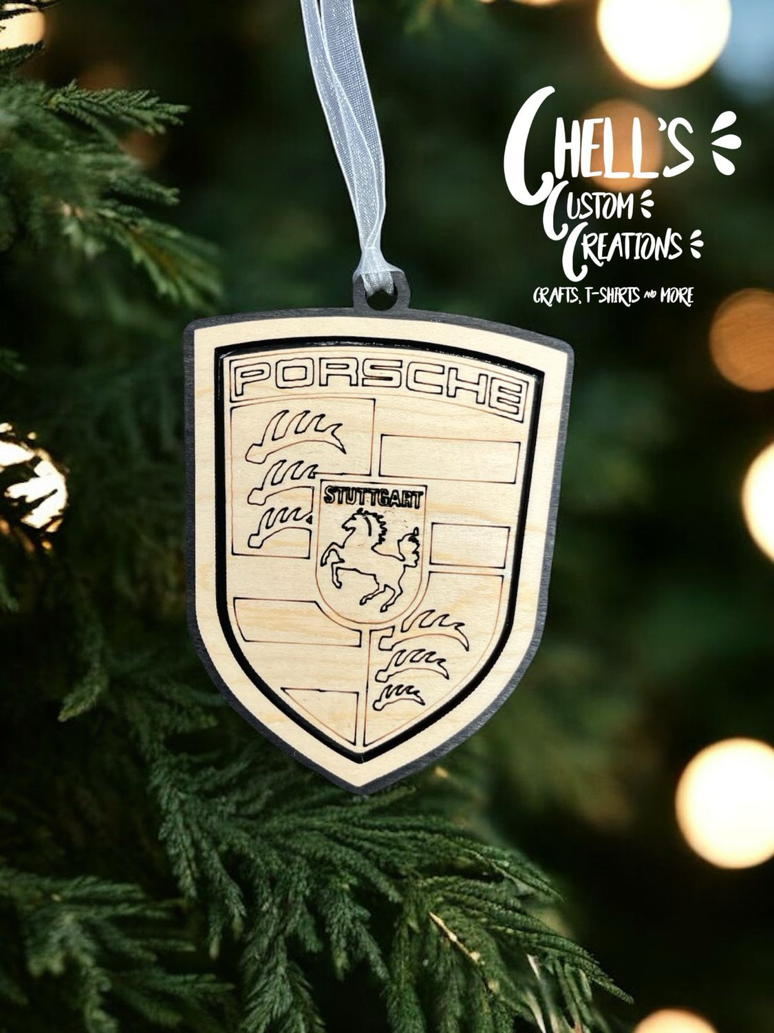 Porsche 3D Wooden Ornament