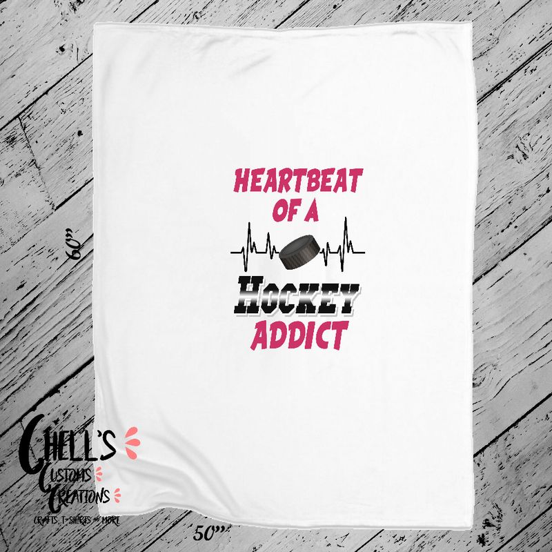 Heart Beat Of A Hockey Addict Blanket