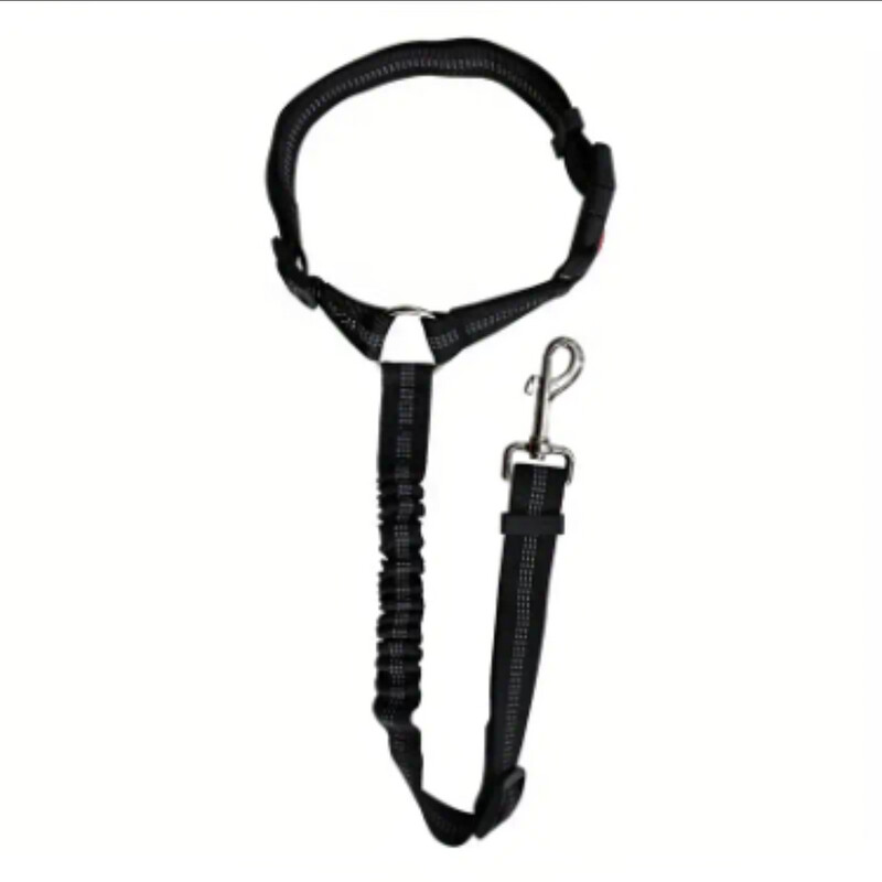 2-In-1 Pet Car Seat Belt and Lead, Backseat Safety Belt Adjustable, Black