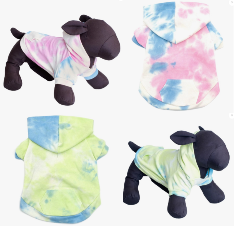 Classic Tie Dye Pet Hoodie in Pink or Blue