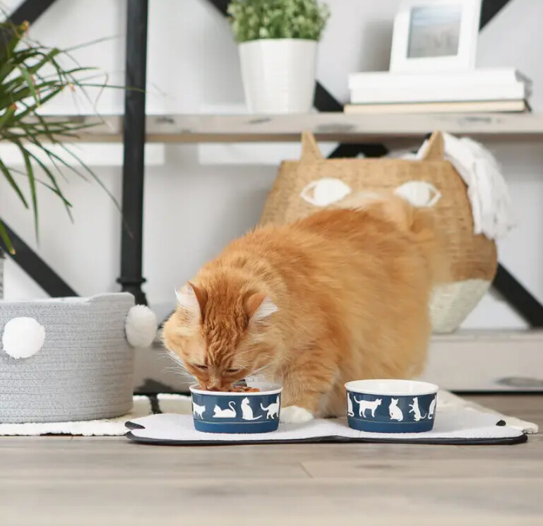 Cats Meow Bowl Set, Navy &amp; White, Small Set of 2