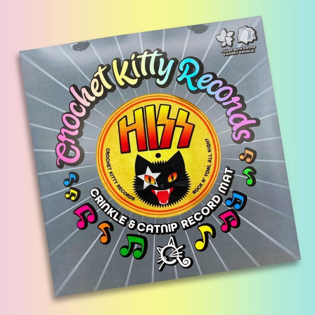 Catnip &amp; Crinkle Vinyl Record Cat Mat, Assorted Designs
