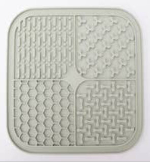 Pet Lick Mat, Square, Slow Feeder, Anxiety Reduction, Color: Sage Green