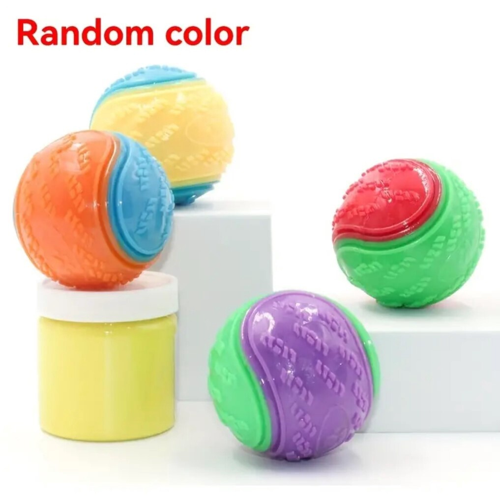 Two-Color Rubber Squeaker Ball, Assorted Colors