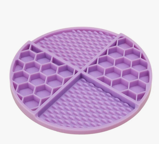Pet Lick Mat, Circle, Slow Feeder, Anxiety Reduction, Color: Purple