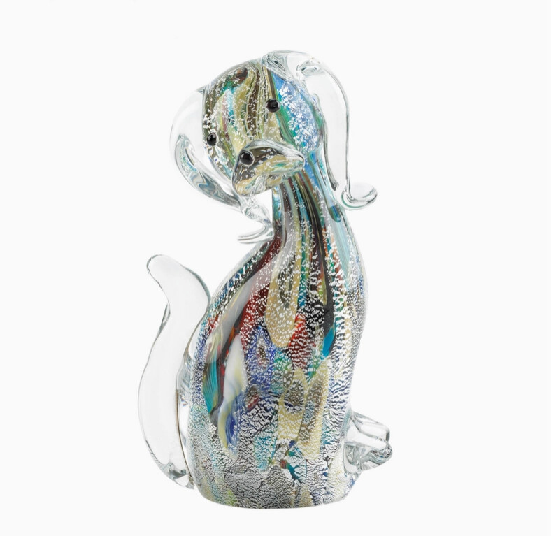 Dog Art Glass Statue