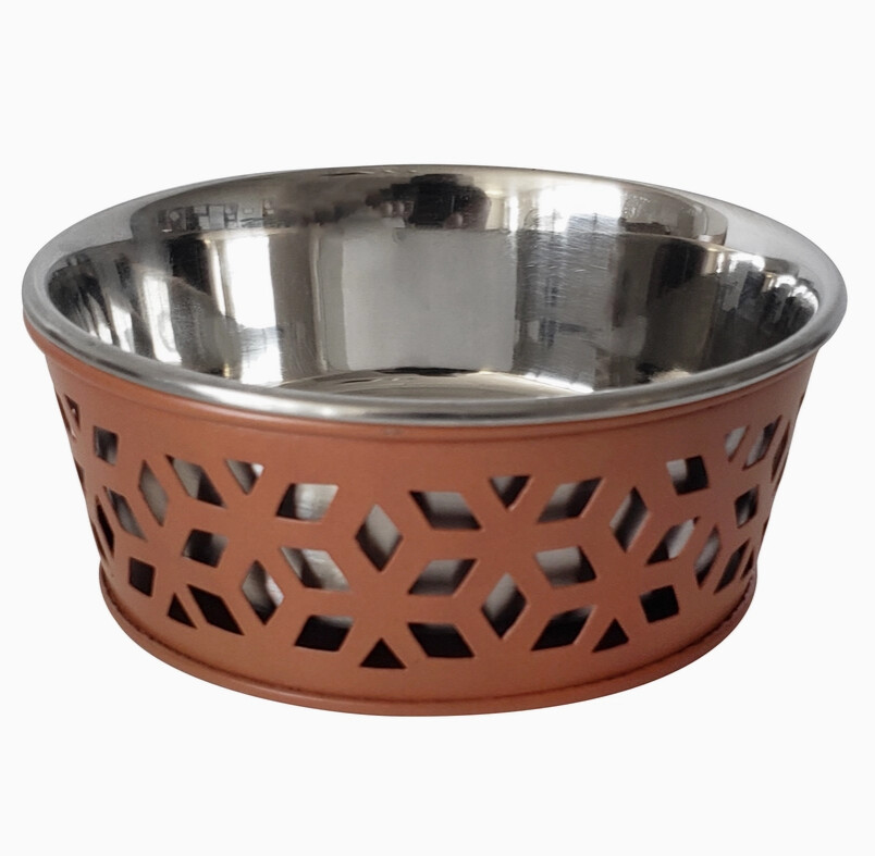 Eco-friendly Farmhouse Dog Bowl, Apricot Brandy