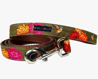 Hummingbird &amp; Flowers Leash, 5ft, Size: 5/8&quot; Wide (Thin)