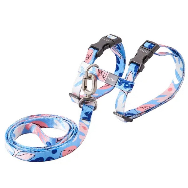 Jungle Harness and Leash Set for Small Pets, Multicolor Pink/Blue