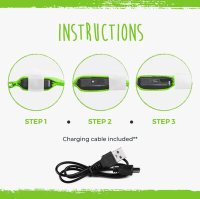 LED Dog Collar, Green by Mighty Paw