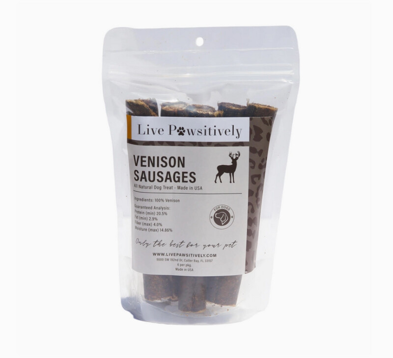 Live Pawsitive Venison Sausage Single Ingredient Dog Treat