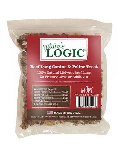 Nature&#39;s Logic Beef Lung Dog and Cat Treat, 3.5oz Bag