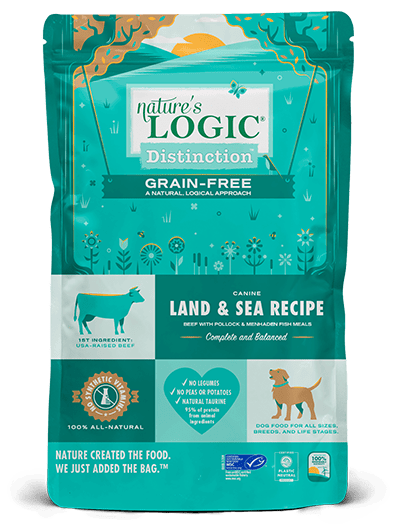 Nature&#39;s Logic Distinction Land and Sea Grain Free Dry Dog Food, Size: 4.4lb Bag
