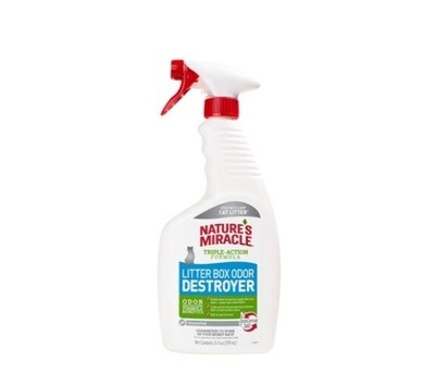 Nature's Miracle Litter Box Odor Destroyer, Unscented, 24oz Spray Bottle