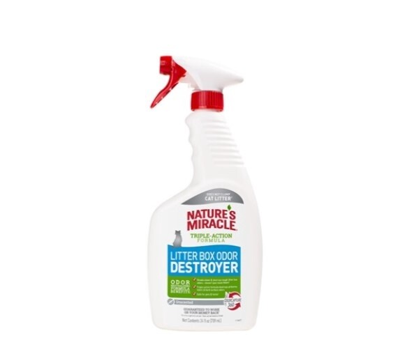 Nature&#39;s Miracle Litter Box Odor Destroyer, Unscented, 24oz Spray Bottle