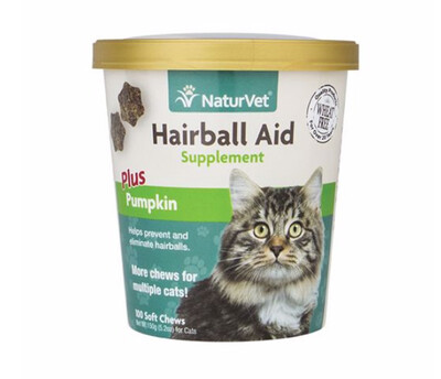 NaturVet Hairball Aid Plus Pumpkin Soft Chews, 100ct Cup