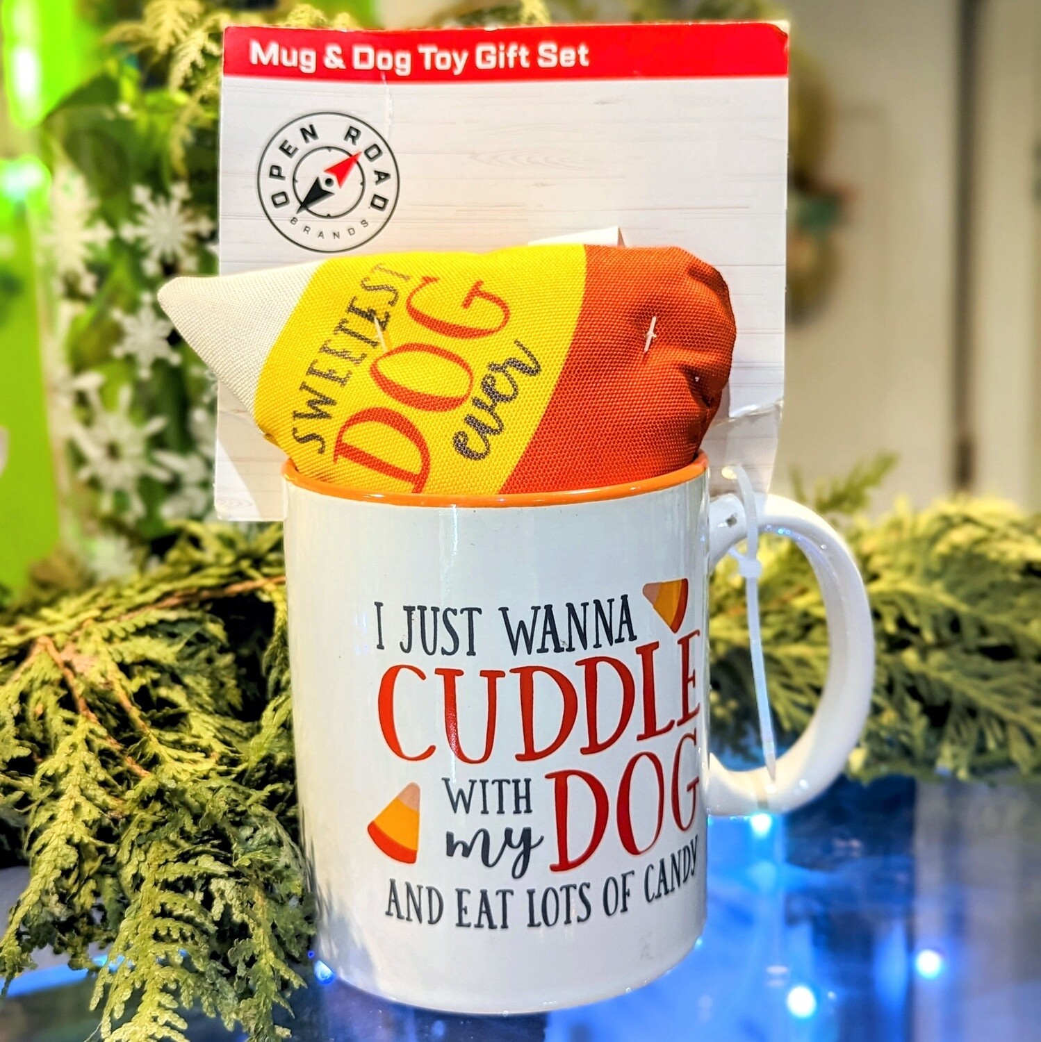 Cuddle and Candy Corn Mug &amp; Dog Toy Set