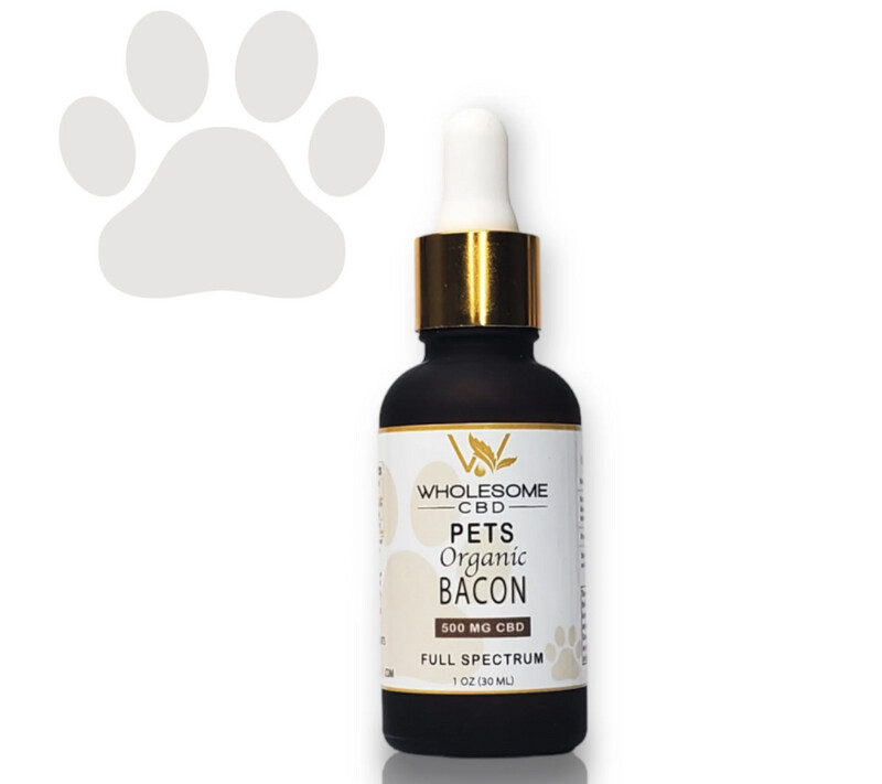 Wholesome Pets Organic CBD Oil Drops, Bacon Flavor