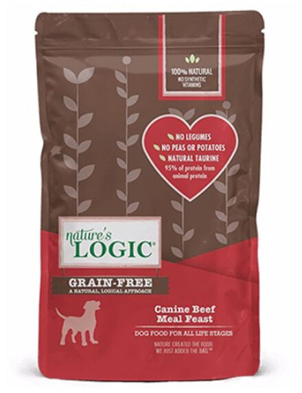 Nature&#39;s Logic Grain Free Beef Meal Feast Dry Dog Food, Size: 4.4lb Bag