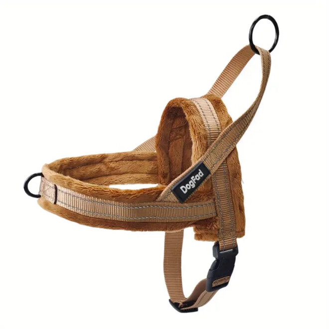 Soft Padded No-Pull Dog Harness, Color: Amber Brown, Size: XS